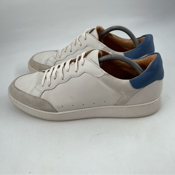 Vittorio Russo Mens Remington-SZ 11-Soft White Blue Leather Lace-Up Sneaker Shoe main image 11